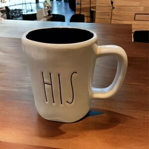 Rae Dunn HIS Ceramic Coffee Mug Cup Dishwasher Safe Very Good Condition